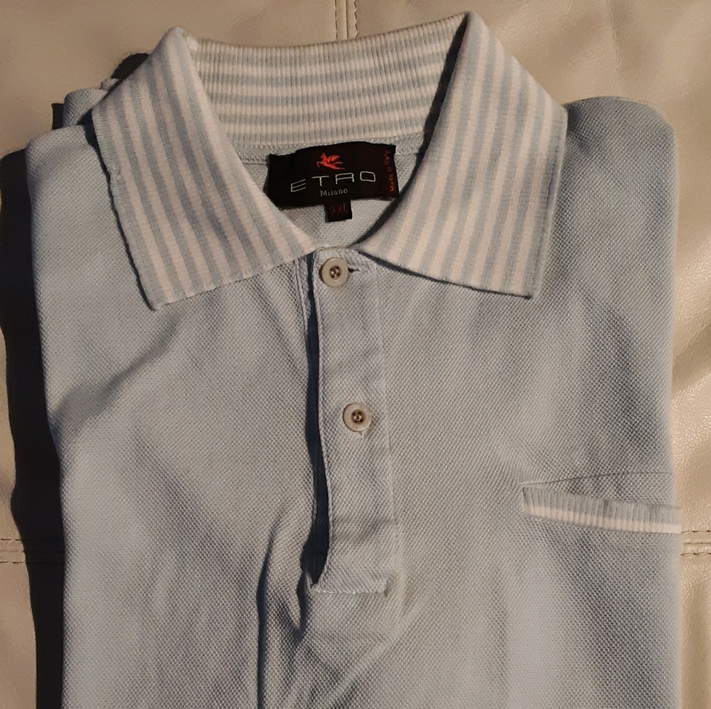 Power blue polo shirt by Etro